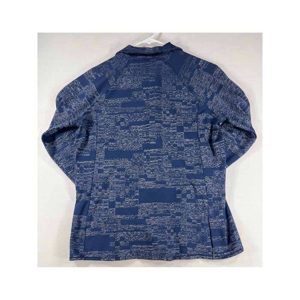 Under Armour Threadborne Run 1/4 Zip Pullover Navy Blue Digital Glitch Womens L - Picture 7 of 8